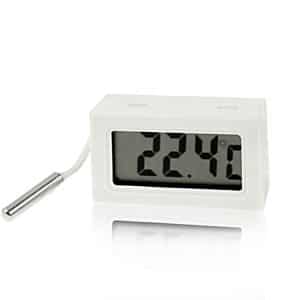 Mini LCD Indoor Digital Thermometer - Centigrade Display, White, Easy-to-Read