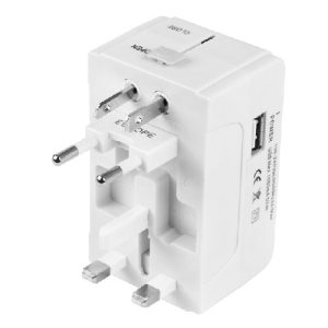 Universal 4-in-1 USB Charger Travel Adaptor with EU, UK, AU, US Plugs