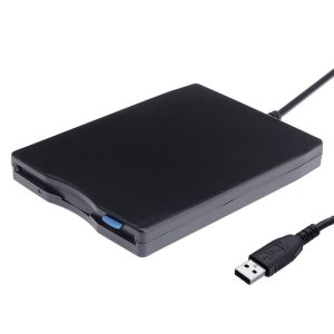 Black USB Portable Diskette Drive - External Floppy Drive for Easy File Transfer