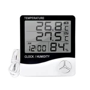 LCD Digital Thermometer Hygrometer Alarm Clock - Indoor/Outdoor, Versatile and Accurate