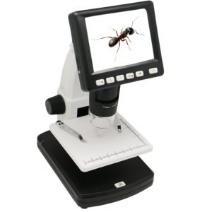 5MP Digital Microscope 3.5" LCD Standalone, 8 LEDs, TF Card up to 32G - White