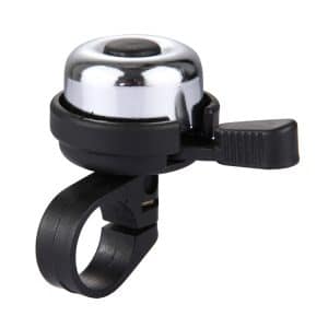 Sleek Black Mini Aluminum Bicycle Bell - Clear Ring, Easy Installation.