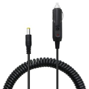 Coiled Car Charger, 2A 4.0 x 1.7mm Plug, 40-140cm Length - Reliable Power Solution