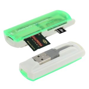 Mini USB flash drive with colorful protective case for data storage and transfer.