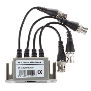 4CH passive video balun for security camera systems, high-quality video transmission, easy installation, compatible with CCTV equipment, ideal for surveillance setup.