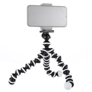 Flexible tripod with smartphone mount for vlogging, TikTok, and photography, featuring adjustable legs for versatile angles and stable support for mobile devices.