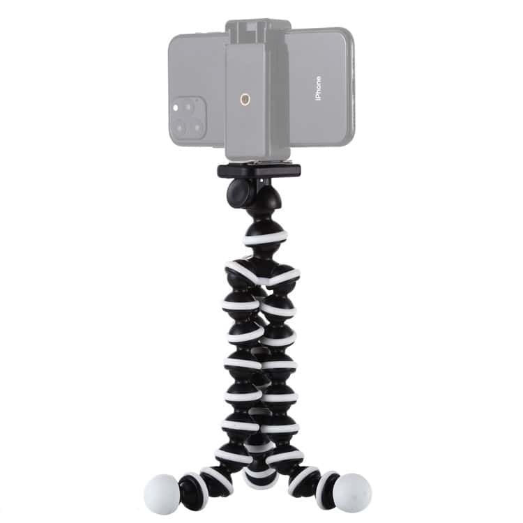 Flexible Grip Camera Tripod - Ideal for Mini Digital Cameras - Black 6 Flexible Smartphone Tripod Holder With Adjustable Grip For Recording Videos And Taking Photos, Compatible With Iphones And Android Devices. Perfect For Vlogging, Streaming, And Tiktok Content Creation.