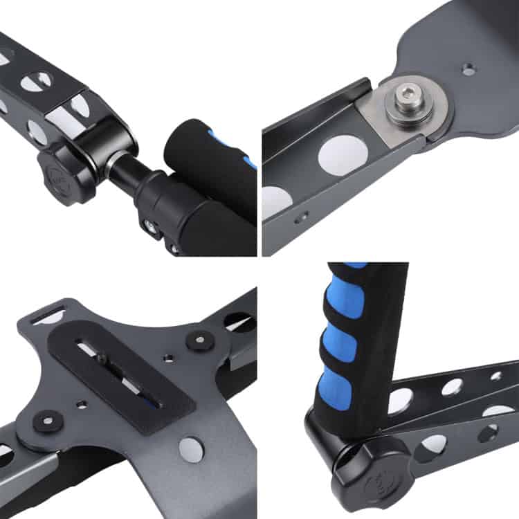 Black Multi-Function Shoulder Rig for DSLR Cameras - Capture Smooth Shots 6 Heavy-Duty Camera Rig Accessories For Professional Videography And Photography, Featuring Adjustable Mounts, Ergonomic Grips, And Versatile Mounting Options For Enhanced Stability And Performance.