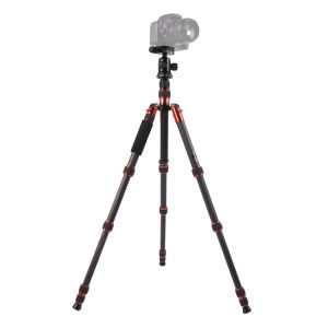 Professional camera tripod with adjustable legs for stability and precision photography equipment.