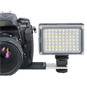 High-quality DSLR camera with professional LED light panel for photography, videography, and content creation, ensuring optimal lighting and image clarity for digital media projects.