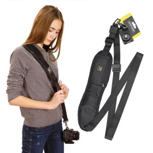 Black Secure & Swifty Quick Camera Sling - Comfortable Single Strap