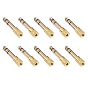 10-Pack 6.35mm to 3.5mm Audio Jack Adapters - Connectors Kit for Enhanced Sound