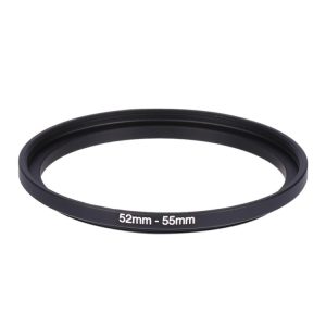 52mm-55mm camera lens filter ring Adapter, high-quality black metal mount for attaching filters to camera lenses. Perfect for photography enthusiasts and professional photographers.