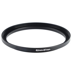 62mm-67mm camera lens step-up ring for DSLR and mirrorless cameras - compatible with various lenses.