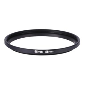 55mm - 58mm camera lens filter ring adapter for seamless lens attachment on various camera models.