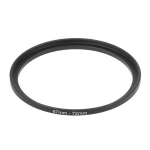 67mm-72mm camera lens filter step-up ring for photography accessories, compatible with various lens sizes, durable metal construction, enhances lens versatility, ideal for professional photographers and hobbyists.