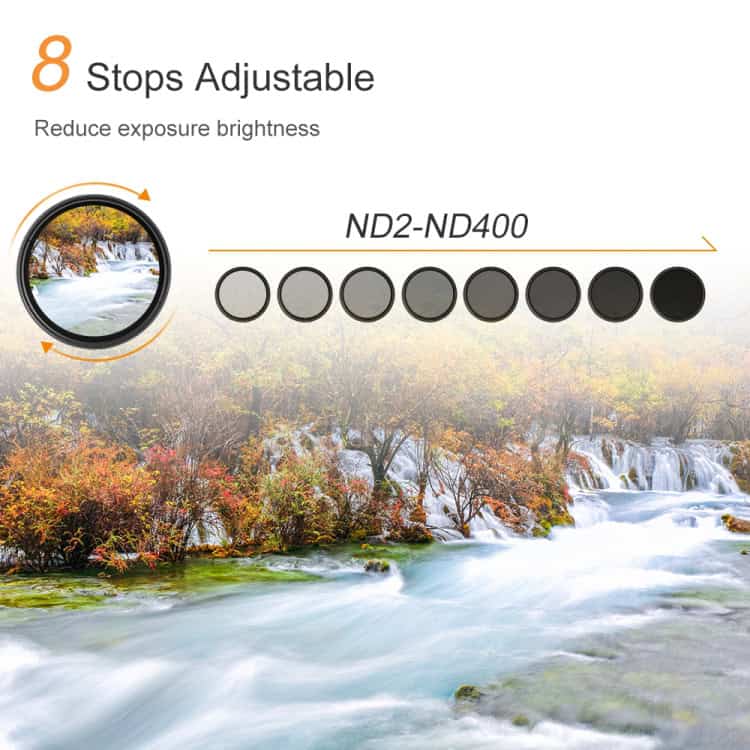 77mm ND Fader Neutral Density Adjustable Variable Filter ND 2 to ND 400 Filter(Black) 6 77Mm Nd Fader Neutral Density Adjustable Variable Filter Nd 2 To Nd 400 Filter(Black) - Image 6