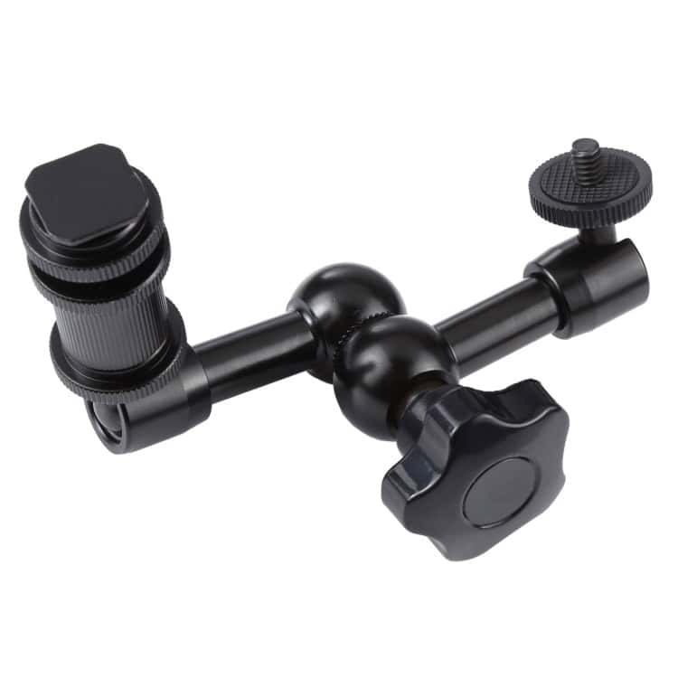 7" Articulating Magic Arm for DSLR - Black, Ideal for Camera & Accessories 3 Adjustable Camera Tripod Mount With Locking Knobs For Secure Positioning, Compatible With Various Cameras And Devices For Stable Photography And Videography.