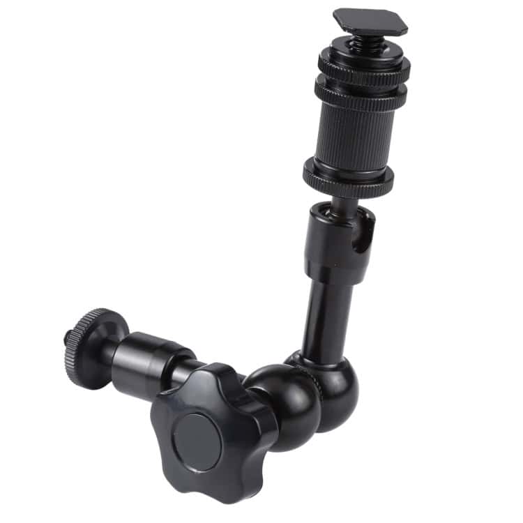 7" Articulating Magic Arm for DSLR - Black, Ideal for Camera & Accessories 5 Adjustable Metal Camera Mount With Rotating Ball Head For Flexible Angle Positioning, Ideal For Photography, Videography, And Professional Equipment Setups.
