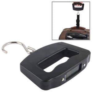 Portable LCD Luggage Scale - 50kg Capacity - Black - Travel Essential