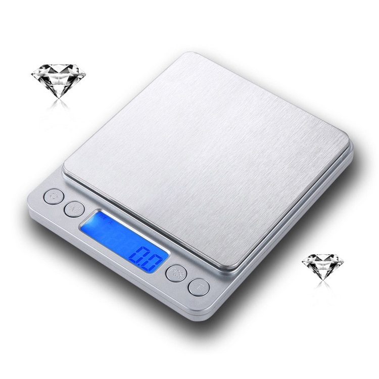 2000g x 0.1g Silver Digital Balance Scale - Accurate & Precise Weight Measurement 2 2000G X 0.1G Silver Digital Balance Scale - Accurate &Amp; Precise Weight Measurement - Image 2