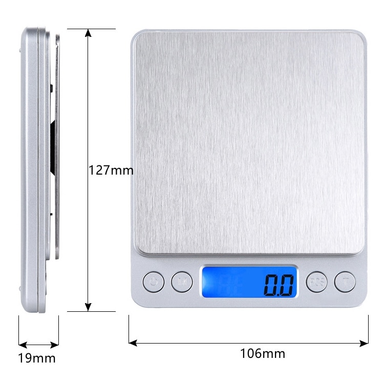 2000g x 0.1g Silver Digital Balance Scale - Accurate & Precise Weight Measurement 4 2000G X 0.1G Silver Digital Balance Scale - Accurate &Amp; Precise Weight Measurement - Image 4