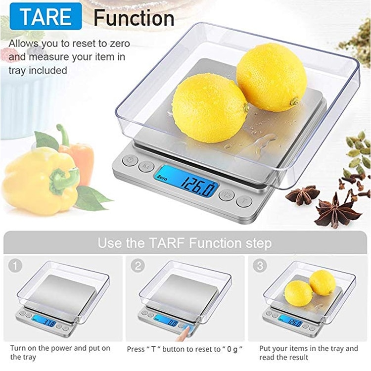 2000g x 0.1g Silver Digital Balance Scale - Accurate & Precise Weight Measurement 6 2000G X 0.1G Silver Digital Balance Scale - Accurate &Amp; Precise Weight Measurement - Image 6