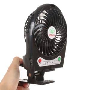 Hadata 4.3" USB Rechargeable Fan | Portable with Third Wind Gear & Clip