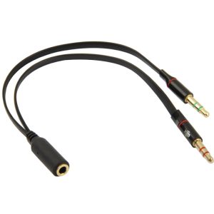 3.5mm Mic & Earphone Jack Adapter Cable(Black) - Seamless Audio Connection