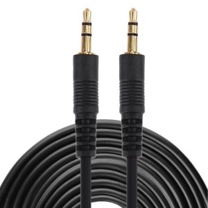 10m Black/Gold 3.5mm Male Mini Plug Stereo Audio Cable - High-Quality Sound