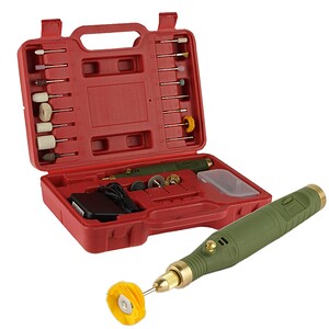 High-precision rotary tool set with case for DIY crafts, home repairs, and detailed work, featuring multiple attachments and accessories for versatile woodworking, metalworking, and carving projects.
