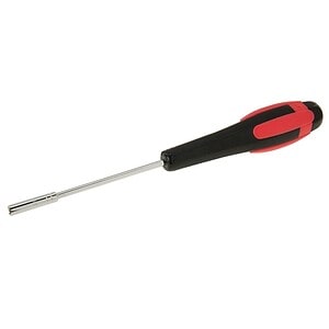 Screwdriver with red and black handle, precision hand tool for DIY repairs and maintenance, lightweight and ergonomic design for easy use at syndmart.com.