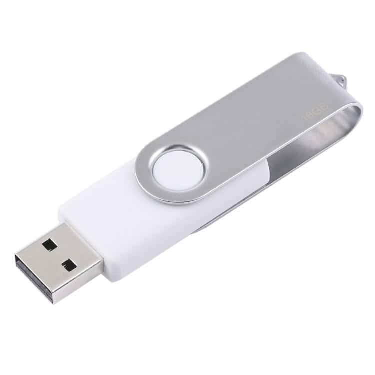 16GB White Twister USB 2.0 Flash Drive - High-Speed Data Storage 2 Reusable Usb Flash Drive With Metallic Swivel Cover For Secure Data Storage And Transfer At Syndmart. Perfect For Professionals And Students Who Need Reliable Data Management Solutions.