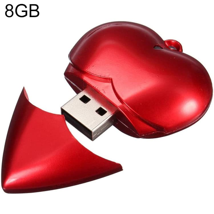 8GB Heart Style USB Flash Disk in Red - Carry Your Data in Style! 1 Disappearing Heart Shaped Usb Flash Drive With Broken Heart Design, Red Color, Imaginative Storage Device, Creative Tech Accessory, Romantic Gift Idea For Loved Ones.