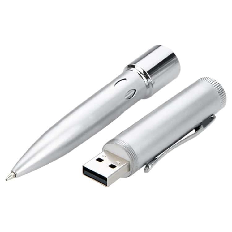 16GB Silver USB2.0 Pen Drive - Fast Storage for Your Digital Needs 3 Usb Flash Drive Engraved In Metallic Pen Style, Portable Storage Device With Sleek Design For Data Transfer And Backup.