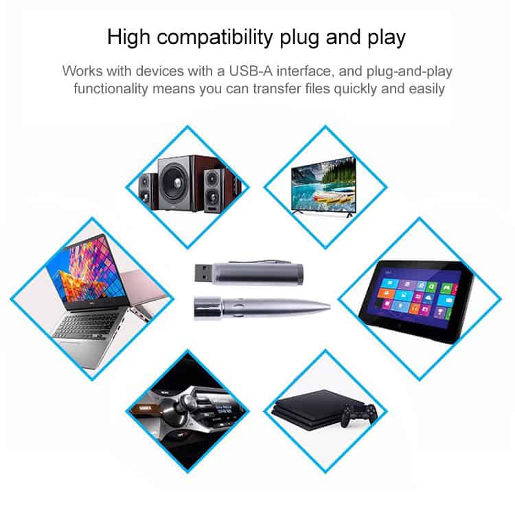 16GB Silver USB2.0 Pen Drive - Fast Storage for Your Digital Needs 6 Usb-A Compatible Electronic Devices Including Speakers, Laptop, Portable Drive, Tablet, Gaming Console, And Electronic Pen For Fast And Easy File Transfer.
