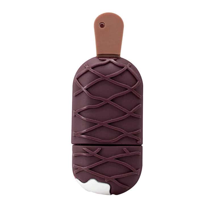 16GB Ice-cream Style USB Flash Drive - Sweet Storage Solution 2 Silicone Ice Cream Mold In Cherry Color With A Textured Lattice Pattern, Ideal For Making Fun, Reusable Frozen Treats For Kids And Adults. Perfect For Creative Dessert Presentations.