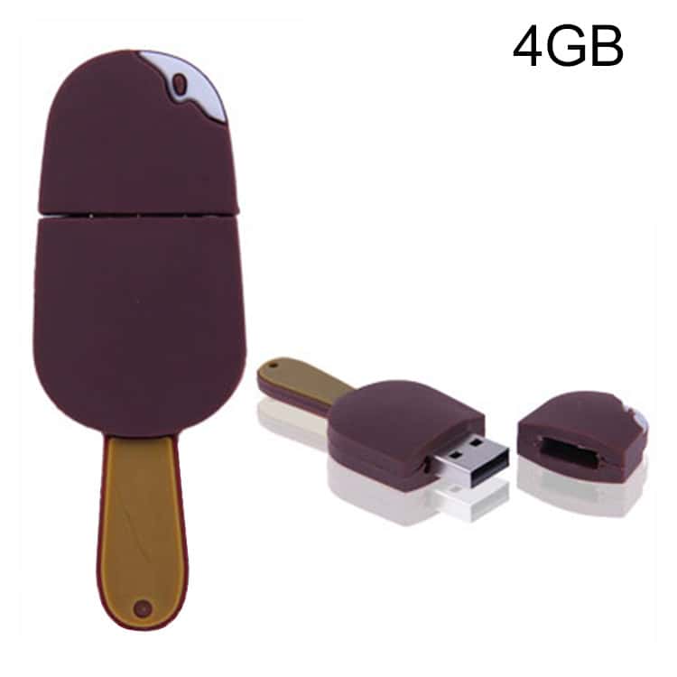 4GB Ice-cream Style USB Flash Disk - Sweet Storage Solution for Your Data 1 Flexible Usb Flash Drive Shaped Like A Chocolate Popsicle, 4Gb Storage Capacity, Portable Data Storage Solution.