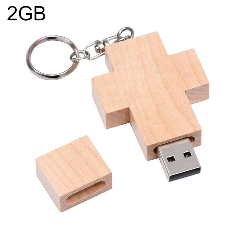 8GB Wooden Cross Style USB Flash Drive - Stylish & Functional Storage Solution 1 Wooden Cross Usb Flash Drive Keychain With Removable Cap, Portable Storage Device, Personalized Gift, Eco-Friendly Tech Accessory, Custom Logo Printing, Durable And Lightweight Office Or Promotional Product, Syndmart.