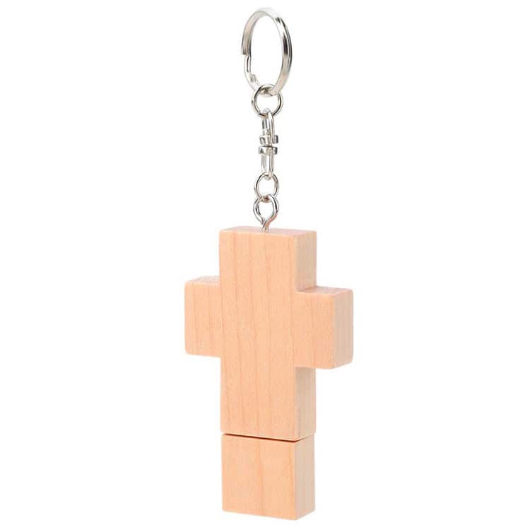 8GB Wooden Cross Style USB Flash Drive - Stylish & Functional Storage Solution 4 Wooden Cross Keychain With Metal Lobster Clasp, Perfect For Religious Symbols, Faith Accessories, And Personalized Gifts. Compact, Stylish, And Durable For Everyday Use.