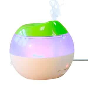 USB Air Humidifier with Red Indicator & Vapour Regulator, White/Green