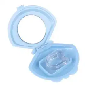 Stop Snoring with Silent Night Blue Nose Clip - Anti-Snore Device. 1 Refillable Contact Lens Case In Blue With Secure Screw Caps, Ideal For Travel And Daily Use, Ensuring Safe Storage Of Contact Lenses During Outings And Activities.