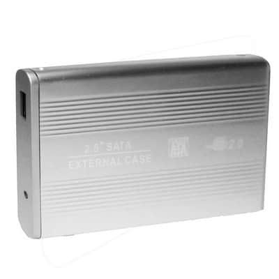 2.5 inch HDD SATA External Case 2 2. External 2.5&Quot; Sata Hard Drive Enclosure In Silver, Designed For Easy Installation And Data Storage.