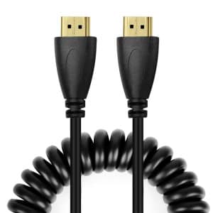 1.4 Gold Plated HDMI Coiled Cable - 60cm-2m, 3D/Ethernet, High-Quality