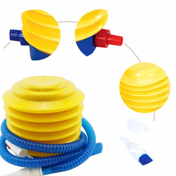 Yellow Portable Plastic Foot Air Pump - Convenient Hand-press for Inflatables 4 Flexible Drain Cleaning Tool With Colorful Plastic Parts, Spiral Design, And Twistable Components For Plumbing Repairs And Unclogging Drains. Ideal For Household And Commercial Use.