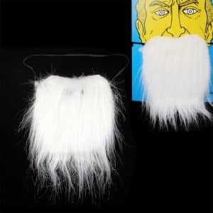 White Bushy Mustache Fake Beard - Perfect Costume Accessory (White)