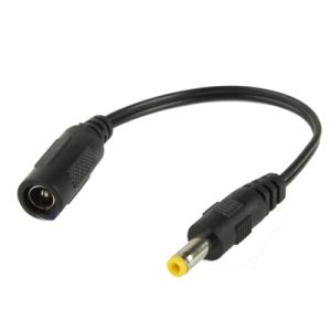 DC Female to Male Power Connector Cable for Laptop Adapter, 15cm, Black