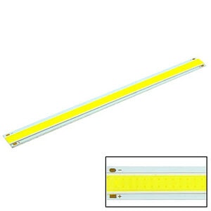 Bright yellow LED linear light fixture for commercial and industrial lighting applications, energy-efficient and long-lasting.