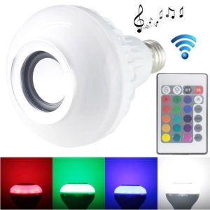 RGB LED Light Lamp Speaker, Bluetooth/WiFi Control, Adjustable Light - Remote included