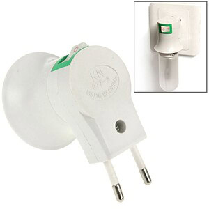 European Plug Electrical Power Adapter With Green Switch For Electronic Devices.